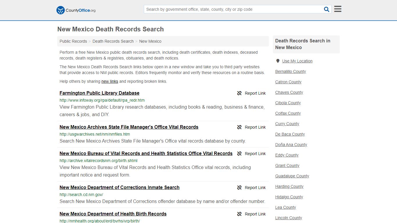 Death Records Search - New Mexico (Death Certificates ...